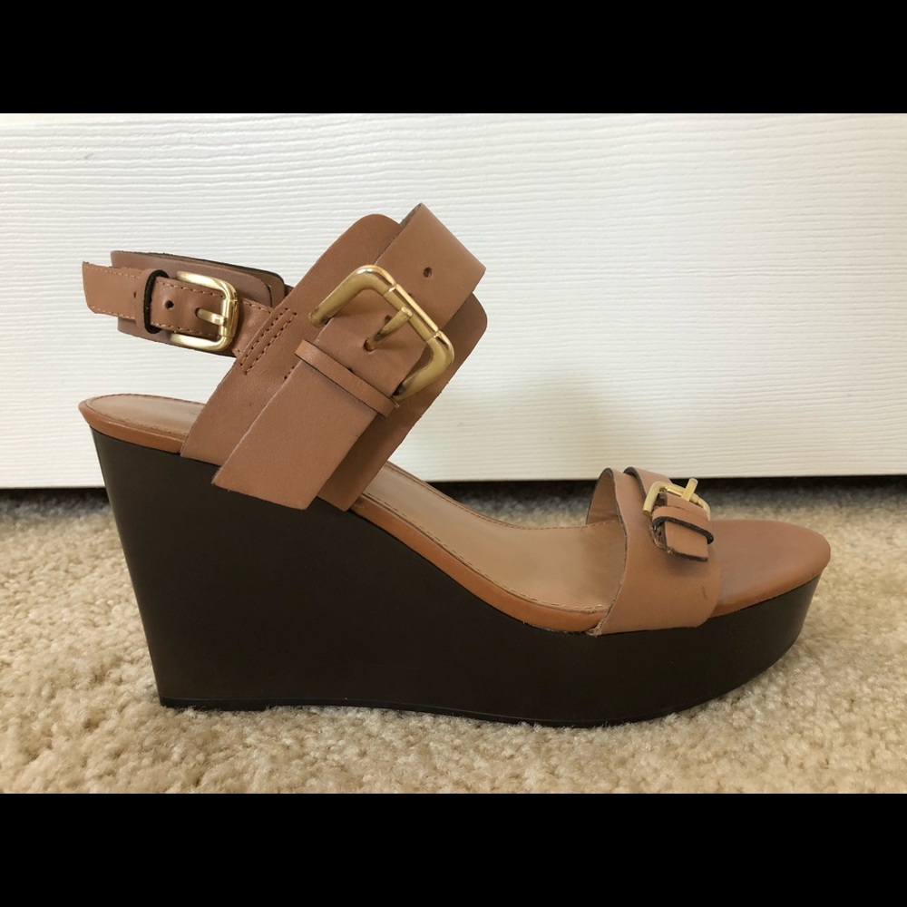 Franco Sarto Nude Wedges 9.5